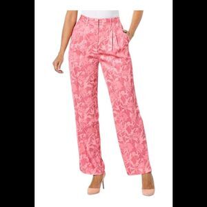 Jaclyn Smith Women's Floral Jacquard Pleated Pant Rose - Regular